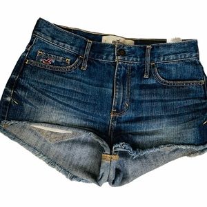 Hollister High Waisted Denim Shorts frayed edge